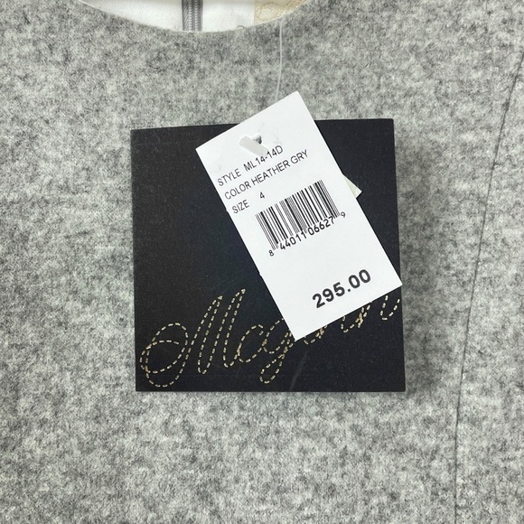 New Mcginn $295 Wool Blend Pocketed Cocktail Mini Dress Heathered Gray Size 4 - Picture 7 of 10